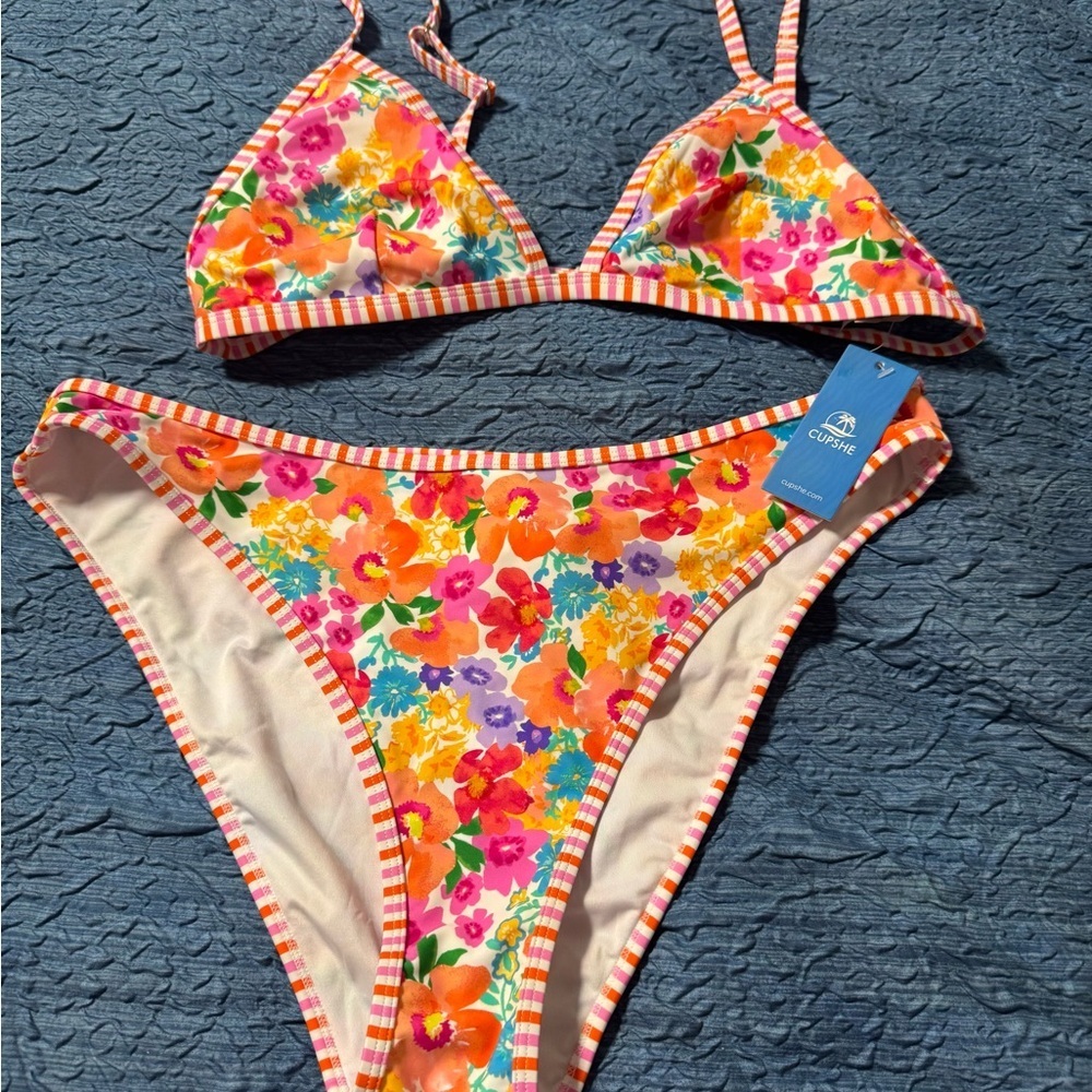 Cupshe Vibrant Multicolor Floral Bikini - Picture 5 of 7